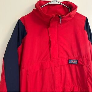 Vintage American Eagle Red/Blue Windbreaker Pullover hoodie Jacket Size M‎ VTG